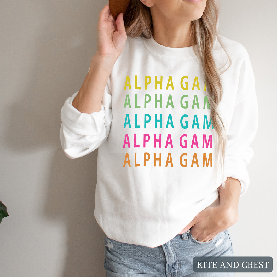 Sweatshirt - Modern Stacked Crewneck Sweatshirt