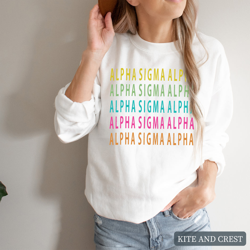 Sweatshirt - Modern Stacked Crewneck Sweatshirt