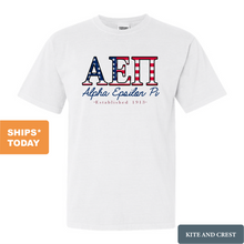 Load image into Gallery viewer, Comfort Colors T-Shirt - American Flag Letters Shirt
