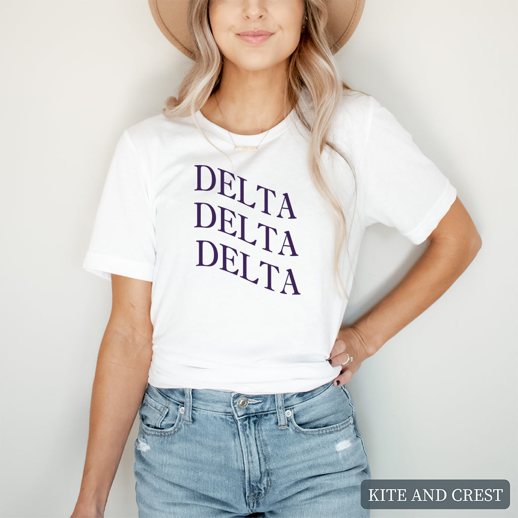 T-Shirt | Large and Wavy Letters Shirt | Sorority Gift Idea