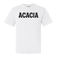 Load image into Gallery viewer, Acacia Basic Black Letters Comfort Colors T-Shirt - Fraternity Tee - Kite and Crest
