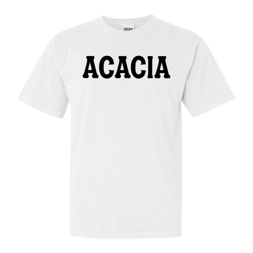 Acacia Basic Black Letters Comfort Colors T-Shirt - Fraternity Tee - Kite and Crest