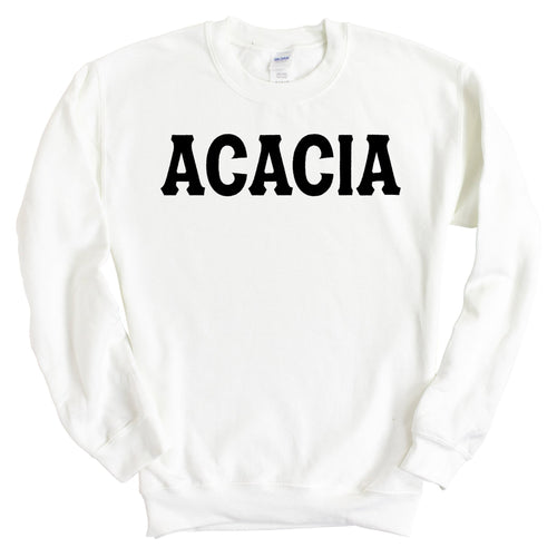 Acacia Basic Black Letters Sweatshirt - Fraternity Crewneck Sweatshirt - Kite and Crest