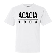 Load image into Gallery viewer, Acacia Black Letter Comfort Colors T-Shirt - Fraternity Tee - Kite and Crest
