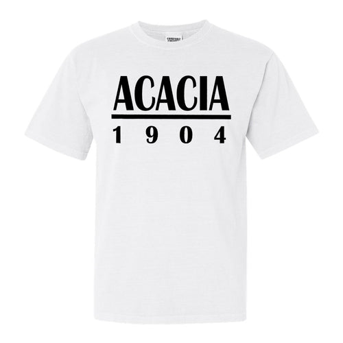 Acacia Black Letter Comfort Colors T-Shirt - Fraternity Tee - Kite and Crest