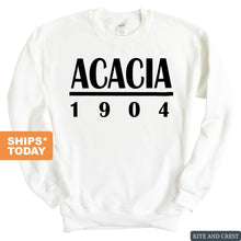 Load image into Gallery viewer, Acacia Black Letter Sweatshirt - Fraternity Crewneck Sweatshirt - Kite and Crest
