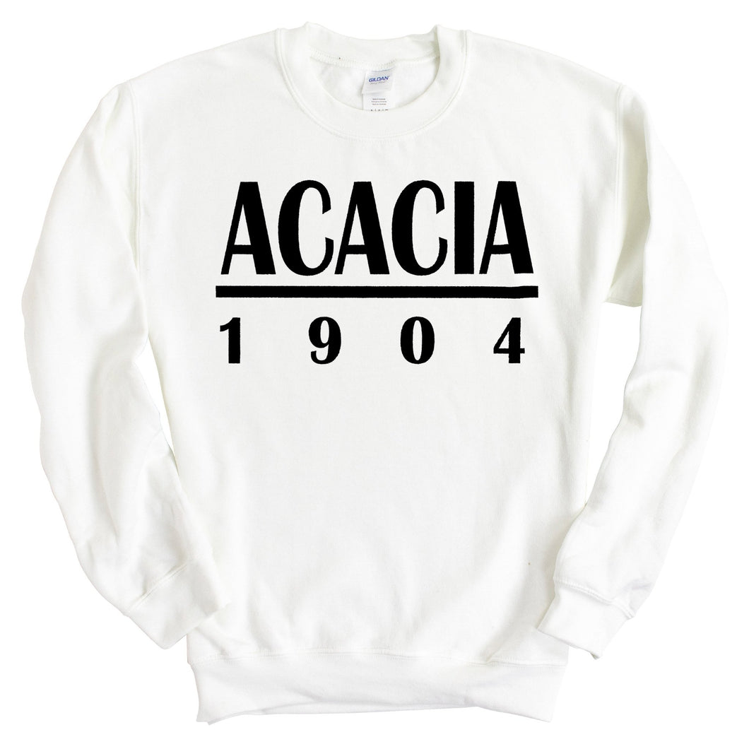 Acacia Black Letter Sweatshirt - Fraternity Crewneck Sweatshirt - Kite and Crest