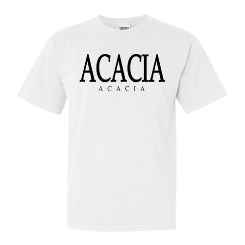 Acacia Block Letter Comfort Colors T-Shirt - Fraternity Tee - Kite and Crest