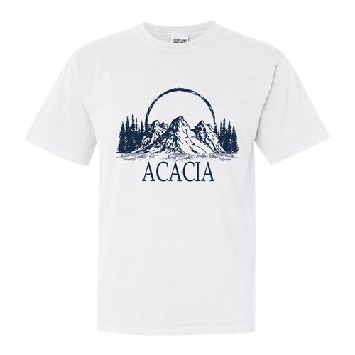 Acacia Epic Mountains Comfort Colors T-Shirt - Fraternity Tee - Kite and Crest
