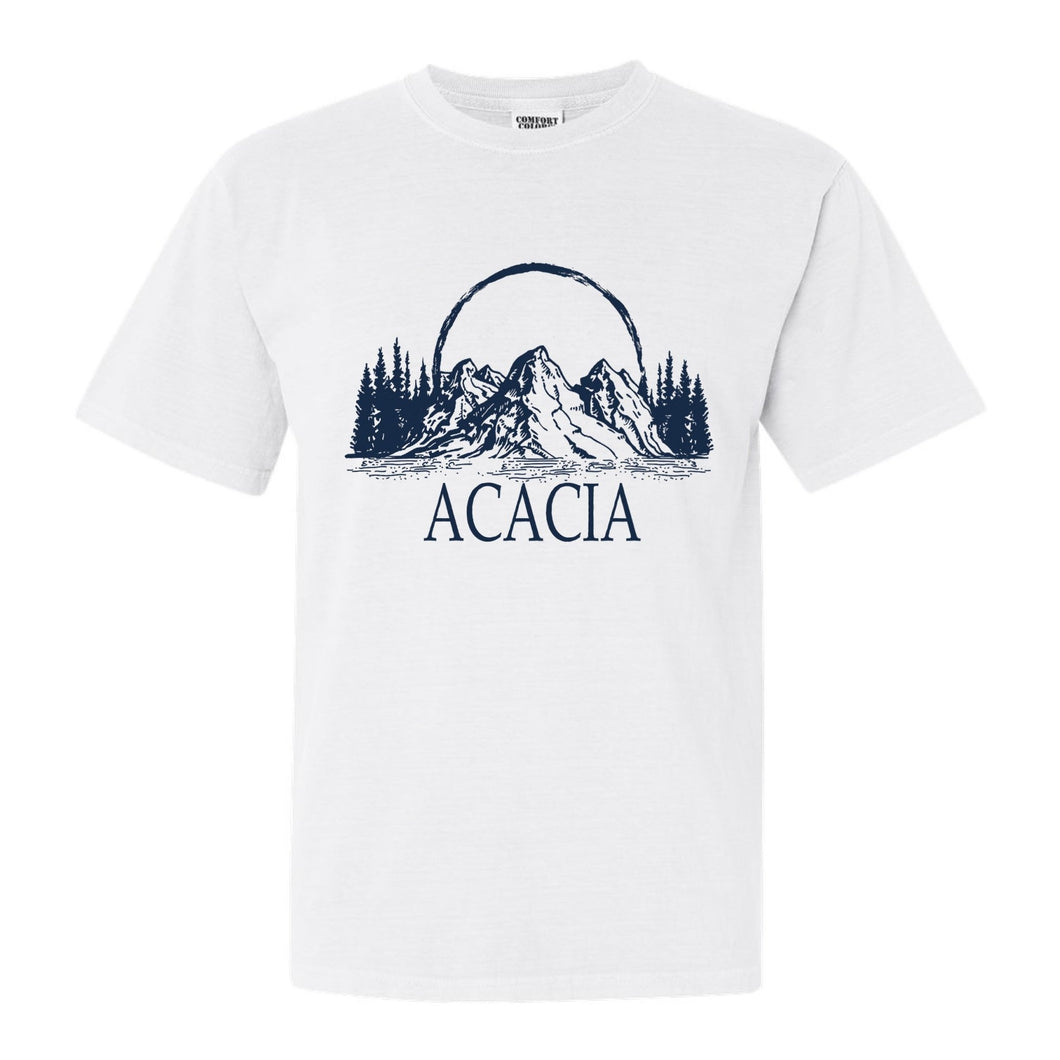 Acacia Epic Mountains Comfort Colors T-Shirt - Fraternity Tee - Kite and Crest