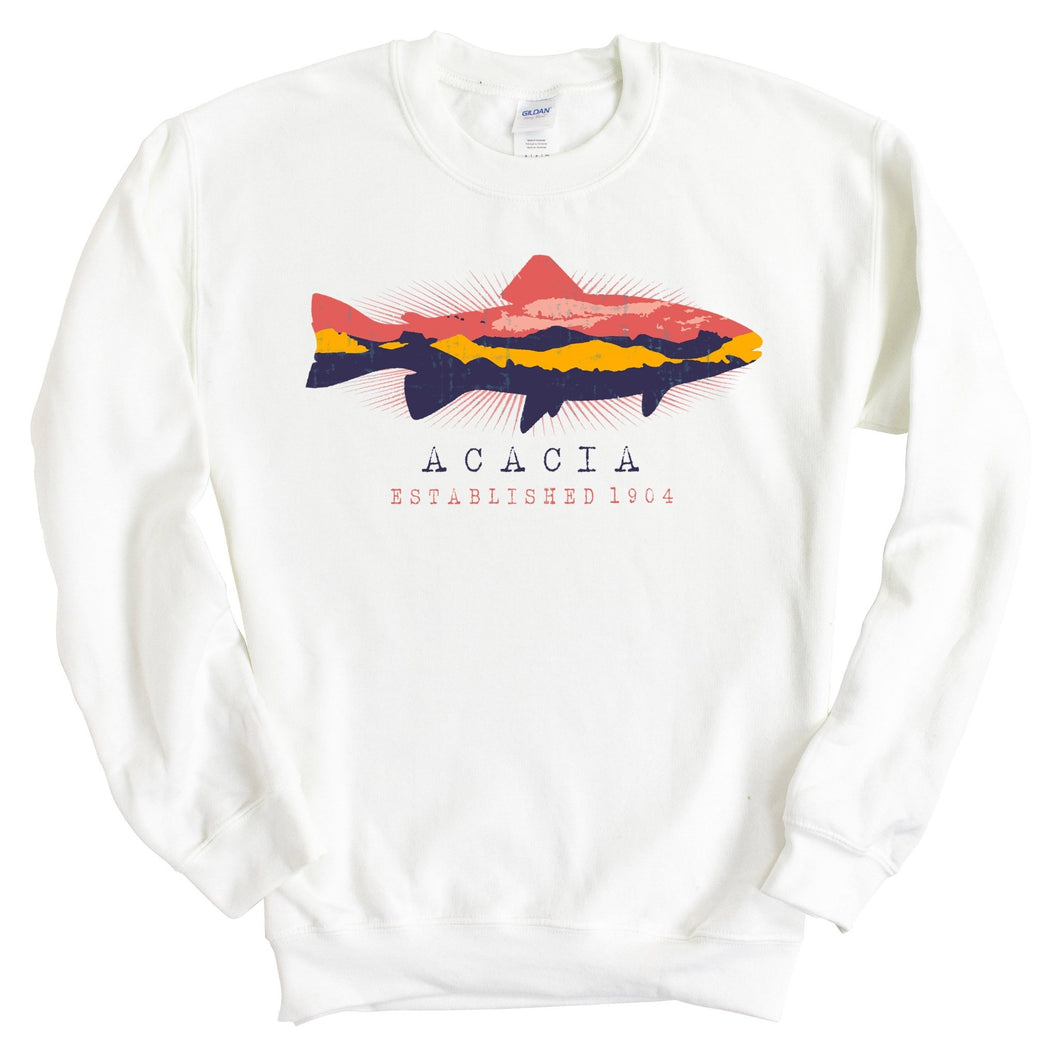 Acacia Fishing Sweatshirt - Fraternity Crewneck Sweatshirt - Kite and Crest