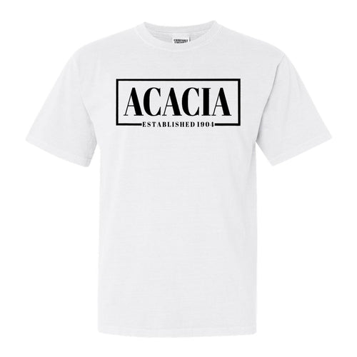 Acacia Fraternal Block Comfort Colors T-Shirt - Fraternity Tee - Kite and Crest