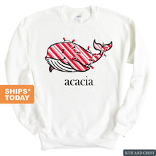 Load image into Gallery viewer, Acacia Red Whale Sweatshirt - Fraternity Crewneck Sweatshirt - Kite and Crest
