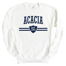 Load image into Gallery viewer, Acacia Striped Shield Sweatshirt - Fraternity Crewneck Sweatshirt - Kite and Crest
