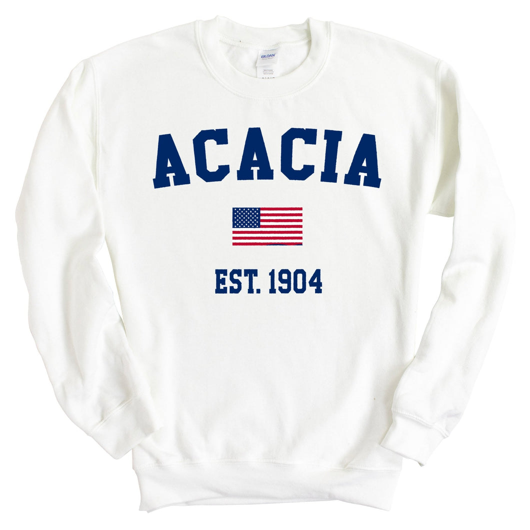 Acacia USA Flag Sweatshirt - Fraternity Crewneck Sweatshirt - Kite and Crest