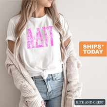 Load image into Gallery viewer, ADPI Alpha Delta Pi Pink Floral Sorority T-Shirt - Kite and Crest
