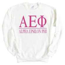 Load image into Gallery viewer, AEPHI Alpha Epsilon Phi Big Letters Sorority Crewneck Sweatshirt - Kite and Crest
