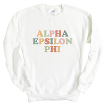 Load image into Gallery viewer, AEPHI Alpha Epsilon Phi Bright and Colorful Sorority Crewneck Sweatshirt - Kite and Crest
