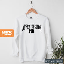 Load image into Gallery viewer, AEPHI Alpha Epsilon Phi Established Sorority Crewneck Sweatshirt - Kite and Crest
