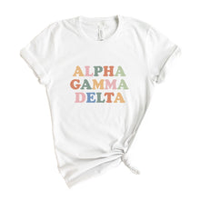 Load image into Gallery viewer, AGD Alpha Gamma Delta Bright and Colorful Sorority T-Shirt - Kite and Crest
