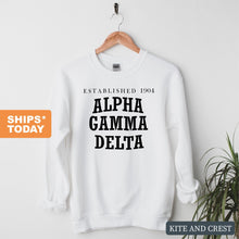 Load image into Gallery viewer, AGD Alpha Gamma Delta Established Sorority Crewneck Sweatshirt - Kite and Crest
