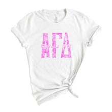 Load image into Gallery viewer, AGD Alpha Gamma Delta Pink Floral Sorority T-Shirt - Kite and Crest
