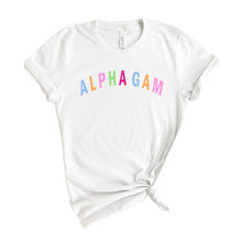 Load image into Gallery viewer, AGD Alpha Gamma Delta Rainbow Letter Sorority T-Shirt - Kite and Crest
