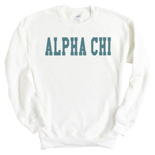 Load image into Gallery viewer, Alpha Chi Omega Sweatshirt - ACHIO Blue Retro Crewneck Sweatshirt - Kite and Crest
