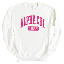 Load image into Gallery viewer, Alpha Chi Omega Sweatshirt | ACHIO Large Established Crewneck Sweatshirt | Alpha Chi Omega Sorority Gift Idea - Kite and Crest
