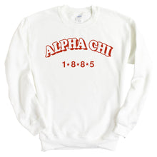 Load image into Gallery viewer, Alpha Chi Omega Sweatshirt - ACHIO Red Arch Crewneck Sweatshirt - Kite and Crest
