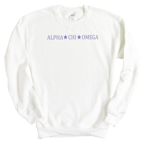 Alpha Chi Omega Sweatshirt - ACHIO Straight Star Crewneck Sweatshirt - Kite and Crest