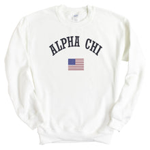 Load image into Gallery viewer, Alpha Chi Omega Sweatshirt - ACHIO USA Crewneck Sweatshirt - Kite and Crest
