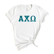 Load image into Gallery viewer, Alpha Chi Omega T-Shirt | ACHIO Basic Large Letters Shirt | Alpha Chi Omega Sorority Gift Idea - Kite and Crest
