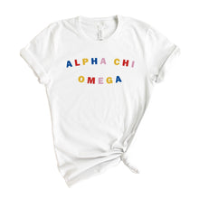 Load image into Gallery viewer, Alpha Chi Omega T-Shirt | ACHIO Circular Colorful Shirt | Alpha Chi Omega Sorority Gift Idea - Kite and Crest
