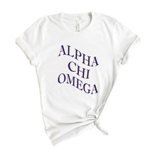 Load image into Gallery viewer, Alpha Chi Omega T-Shirt | ACHIO Large and Wavy Letters Shirt | Alpha Chi Omega Sorority Gift Idea - Kite and Crest
