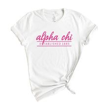 Load image into Gallery viewer, Alpha Chi Omega T-Shirt | ACHIO Pink Established Shirt | Alpha Chi Omega Sorority Gift Idea - Kite and Crest
