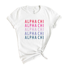 Load image into Gallery viewer, Alpha Chi Omega T-shirt - AXO Bright and Stacked Tee - Kite and Crest
