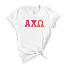 Load image into Gallery viewer, Alpha Chi Omega T-shirt - AXO Cute Letters Tee - Kite and Crest
