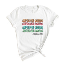 Load image into Gallery viewer, Alpha Chi Omega T-shirt - AXO Stencil Tee - Kite and Crest
