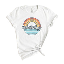 Load image into Gallery viewer, Alpha Chi Omega T-shirt - AXO Wavy Rainbow Tee - Kite and Crest
