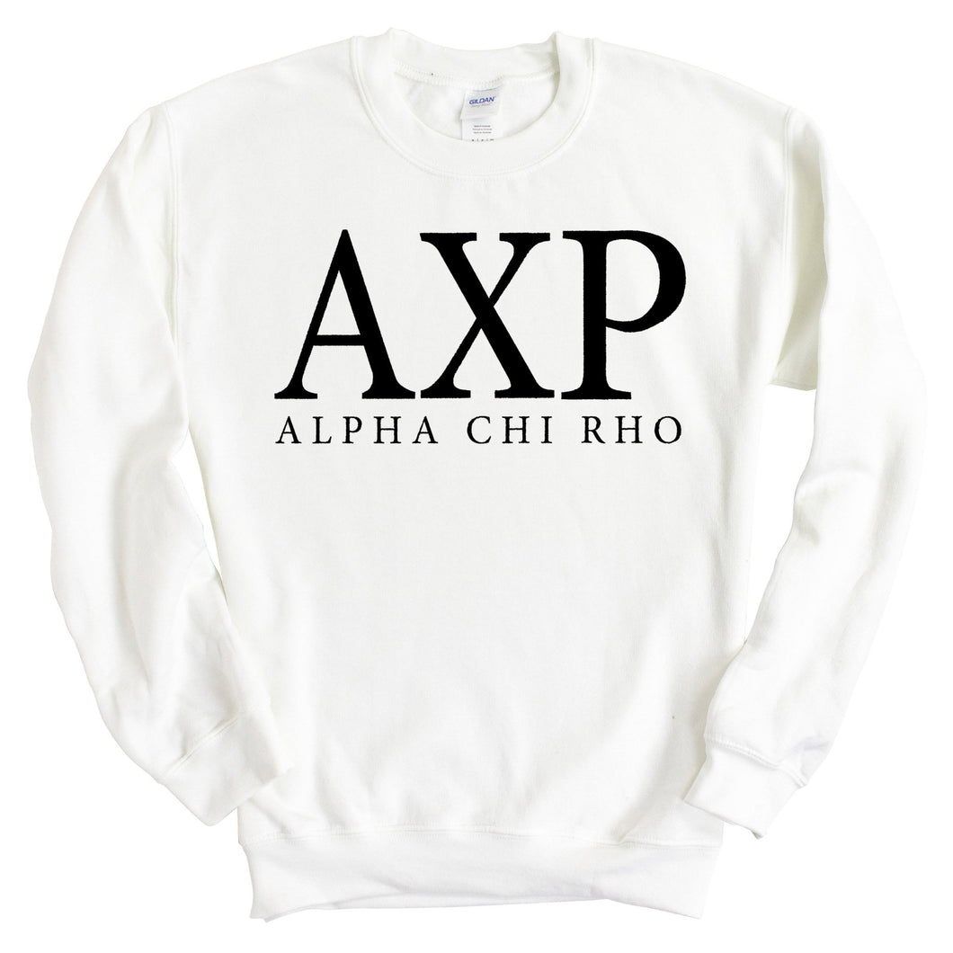 Alpha Chi Rho Block Letter Sweatshirt - Fraternity Crewneck Sweatshirt - Kite and Crest