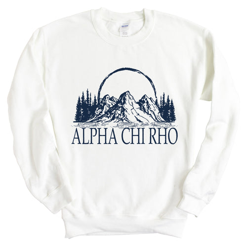 Alpha Chi Rho Epic Mountains Sweatshirt - Fraternity Crewneck Sweatshirt - Kite and Crest