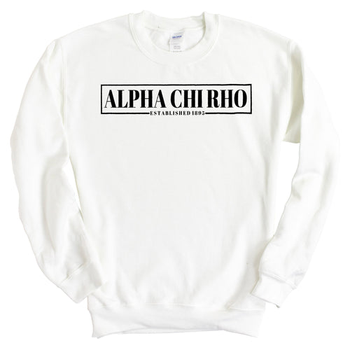 Alpha Chi Rho Fraternal Block Sweatshirt - Fraternity Crewneck Sweatshirt - Kite and Crest