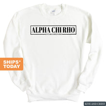 Load image into Gallery viewer, Alpha Chi Rho Fraternal Block Sweatshirt - Fraternity Crewneck Sweatshirt - Kite and Crest
