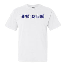 Load image into Gallery viewer, Alpha Chi Rho Fraternal Star Comfort Colors T-Shirt - Fraternity Tee - Kite and Crest
