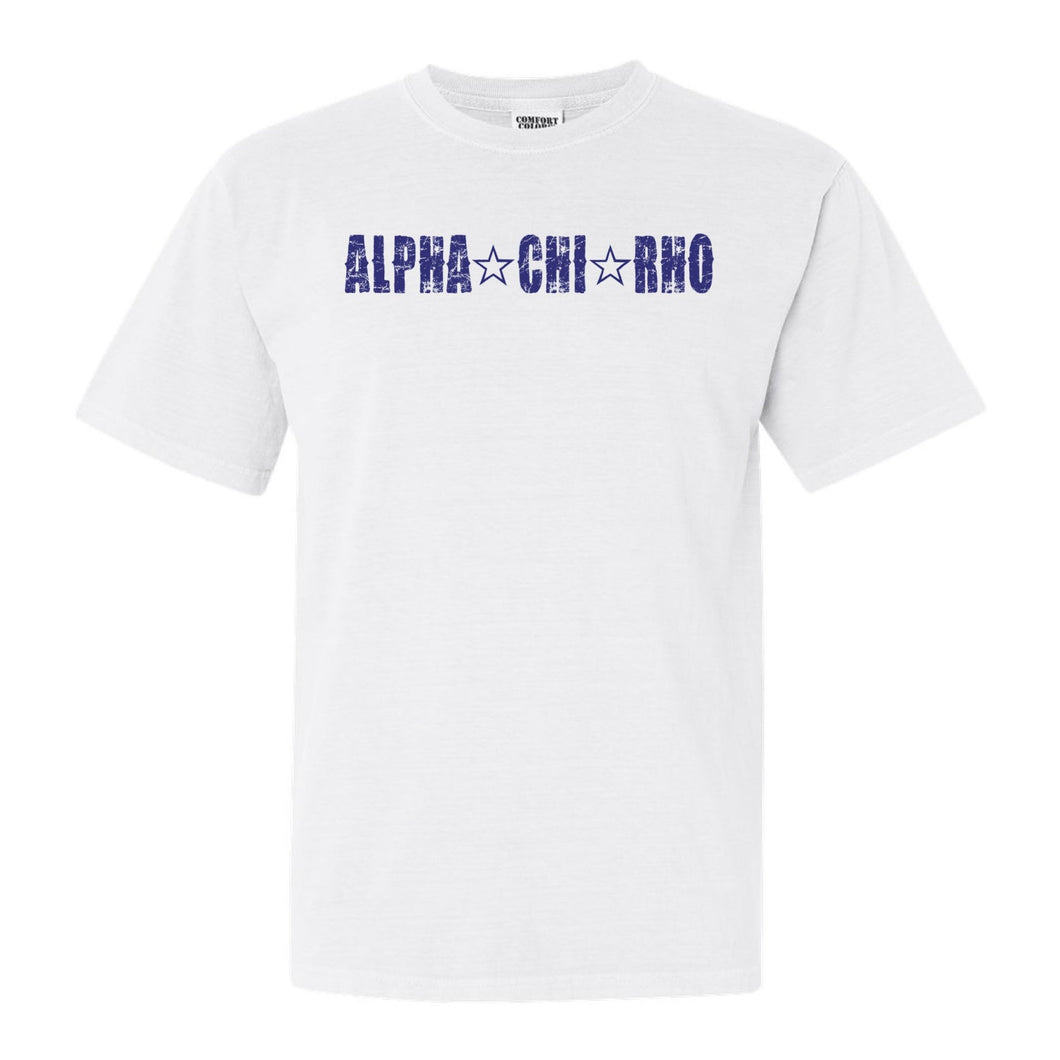 Alpha Chi Rho Fraternal Star Comfort Colors T-Shirt - Fraternity Tee - Kite and Crest