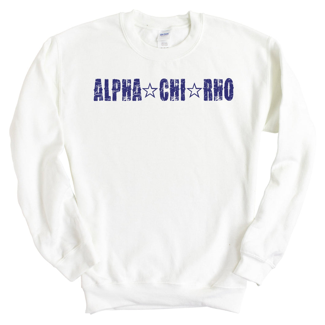 Alpha Chi Rho Fraternal Star Sweatshirt - Fraternity Crewneck Sweatshirt - Kite and Crest