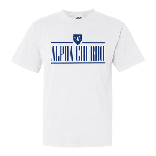 Alpha Chi Rho Shield Comfort Colors T-Shirt - Fraternity Tee - Kite and Crest