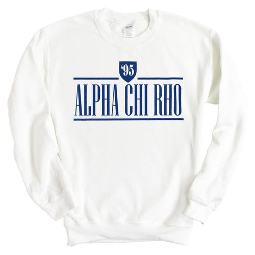 Alpha Chi Rho Shield Sweatshirt - Fraternity Crewneck Sweatshirt - Kite and Crest