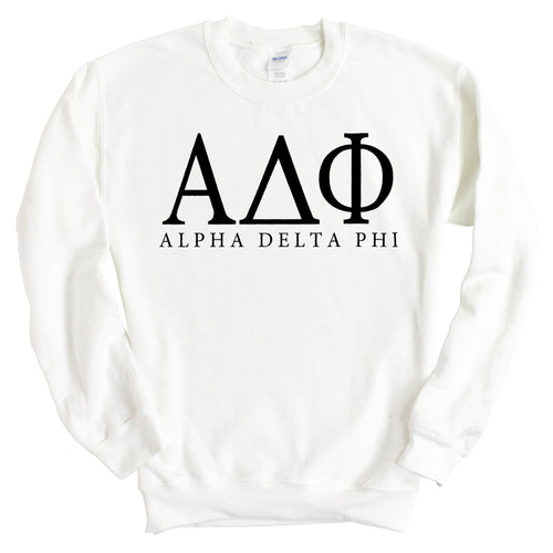 Alpha Delta Phi Block Letter Sweatshirt - Fraternity Crewneck Sweatshirt - Kite and Crest